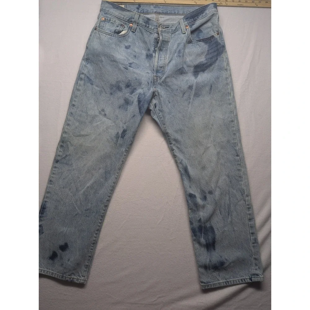 Levis 501 93 Jeans Mens 31x30 Blue Light‎ Wash Straight Button Fly Premium Denim